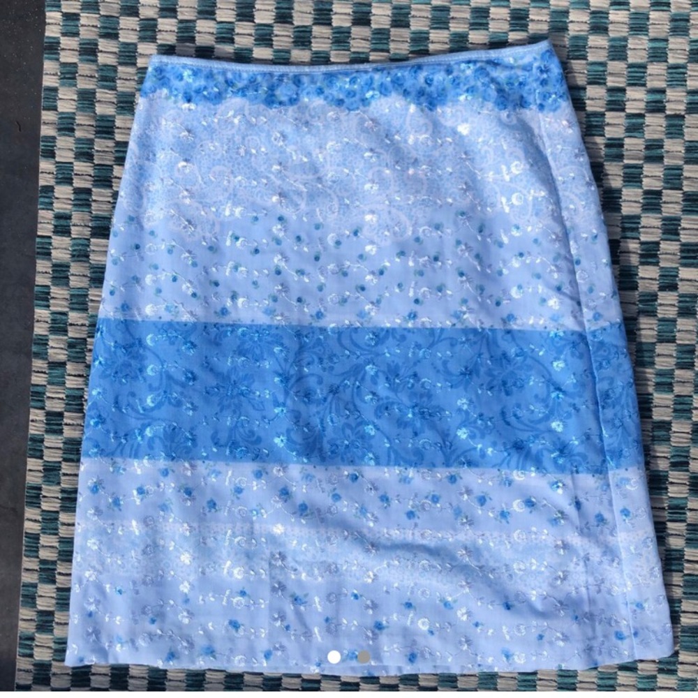 Blue floral skirt